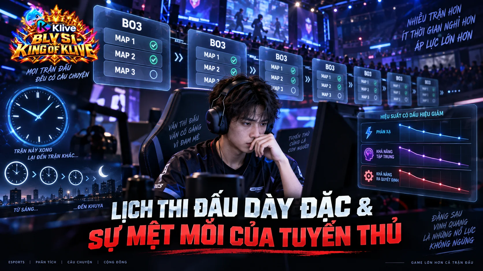 Lịch thi đấu dày đặc có ảnh hưởng đến phong độ tuyển thủ Esports không?
