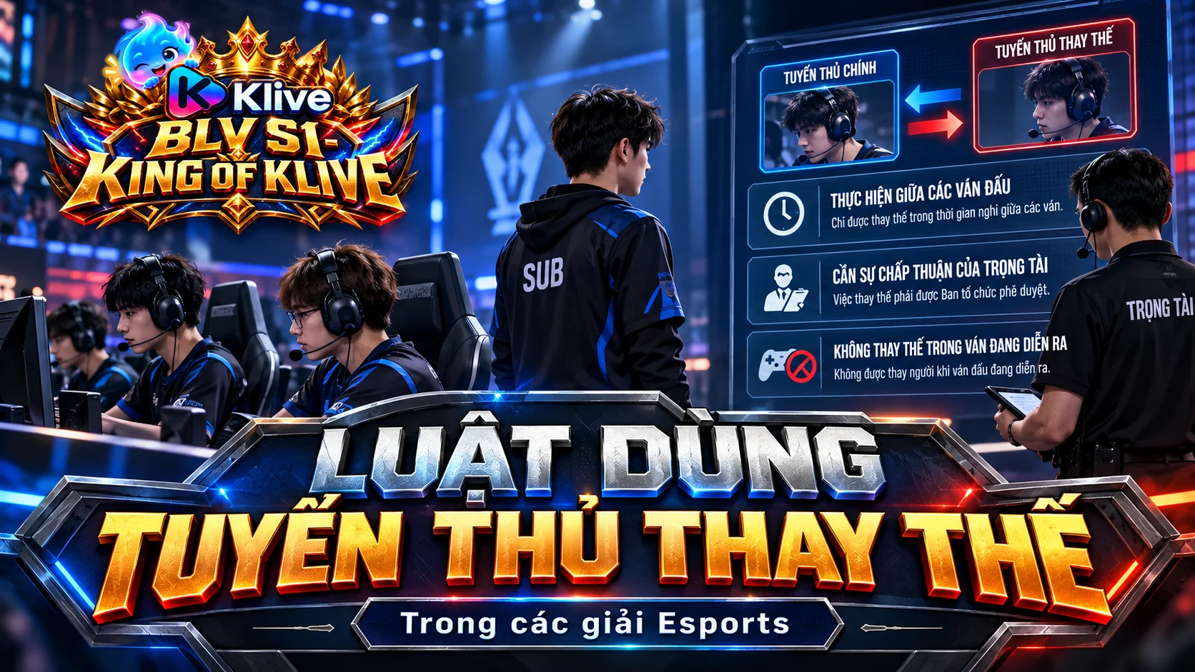Luật sử dụng tuyển thủ thay thế tạm thời trong Esports là gì?